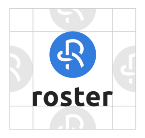 Screenshot of Roster logo with clear space around it