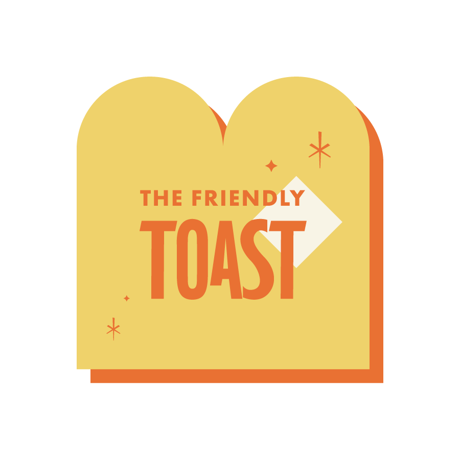 Friendly Toast Sticker Mockup #3