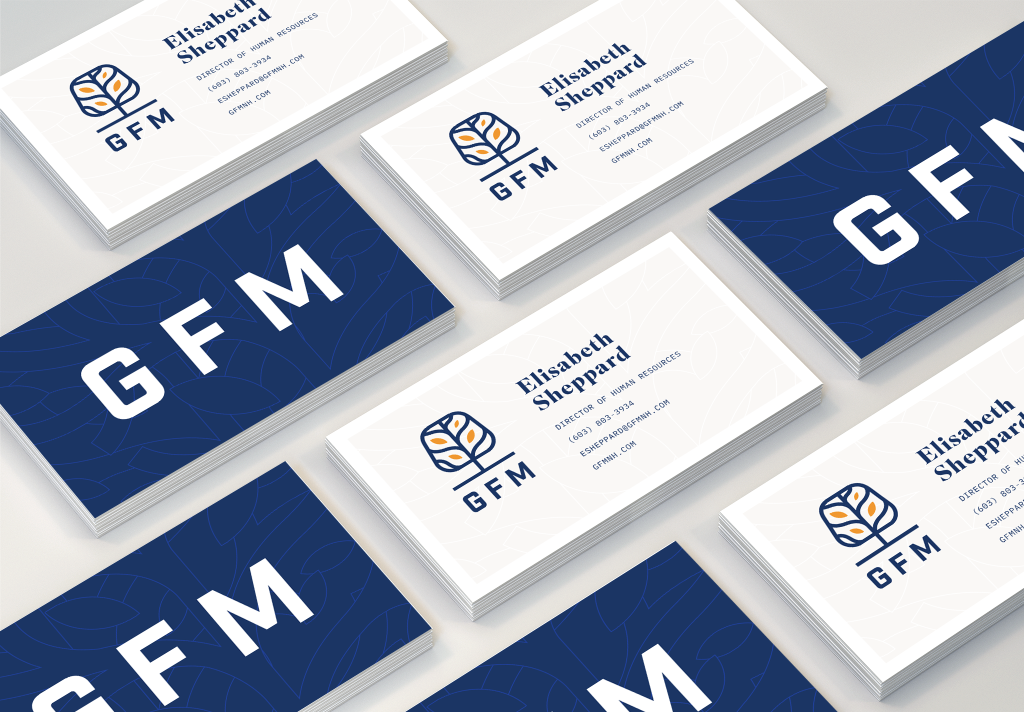 Mocked up Goodwin Family Management business card design